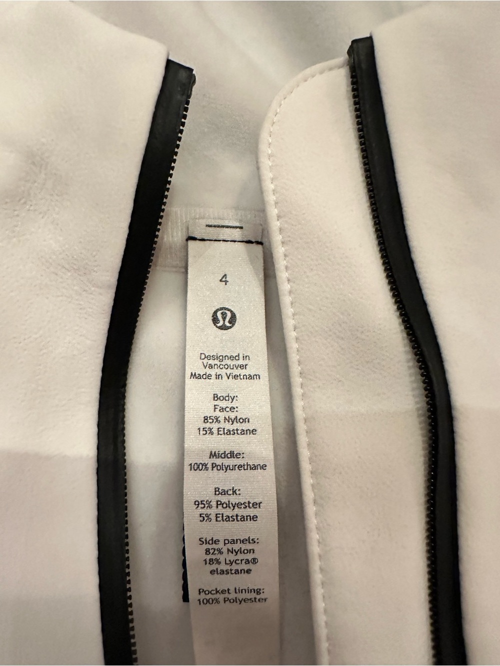 lululemon athletica Women's White Hooded Utility Jacket with Black Trim - Picture 2 of 2